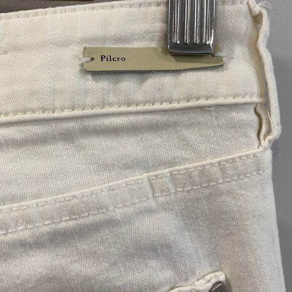 Anthro Pilcro & The Letterpress White Cropped Jeans With Ankle Tie - Picture 7 of 9